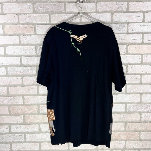 Bechamel Safari Zoo Animals Theme Black Short Sleeve Long Cardigan Size 1X - Picture 4 of 7